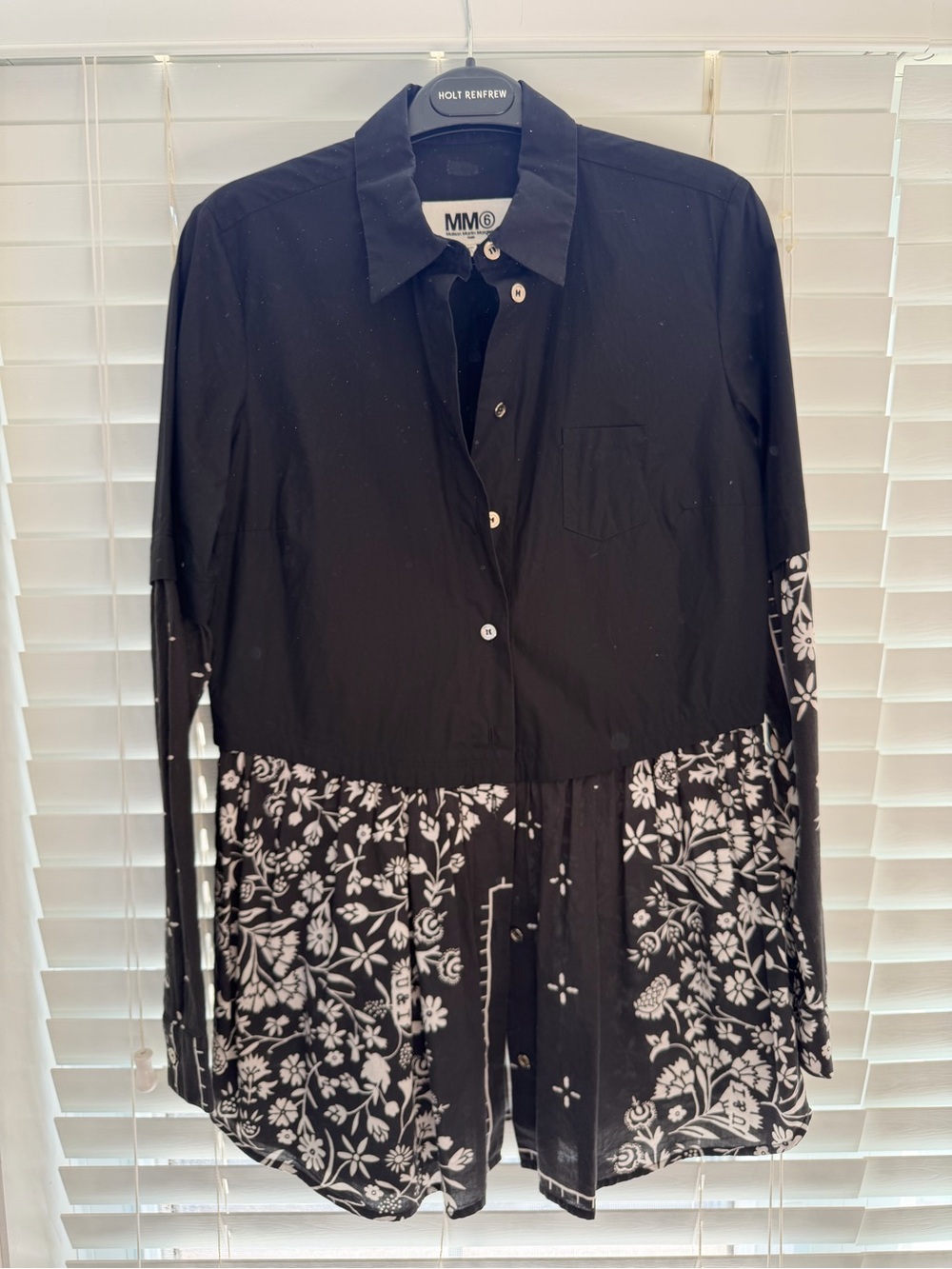 MM6 Maison Martin Margiela Black Button-Front Shirt